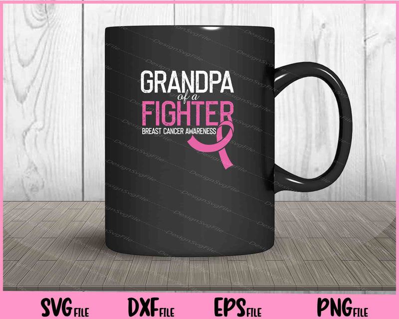 Grandpa Fighter Breast Cancer mug