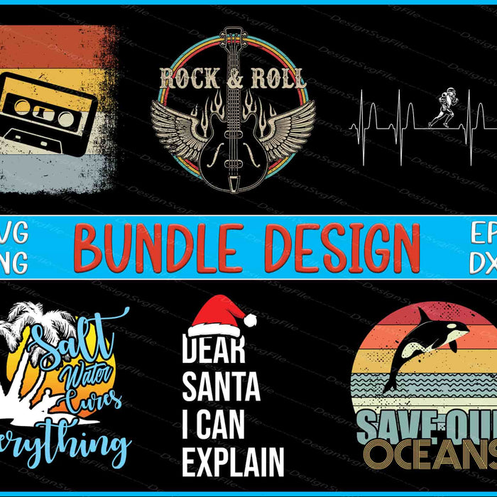 Guitar Bundle SVG, Vintage PNG Bundle Christmas