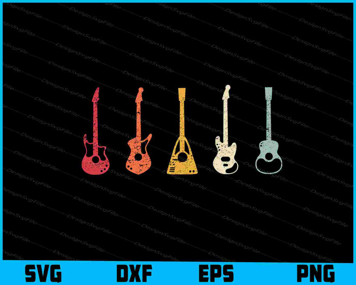 Guitar Pick Gift For Guitarist Retro Vintage SVG