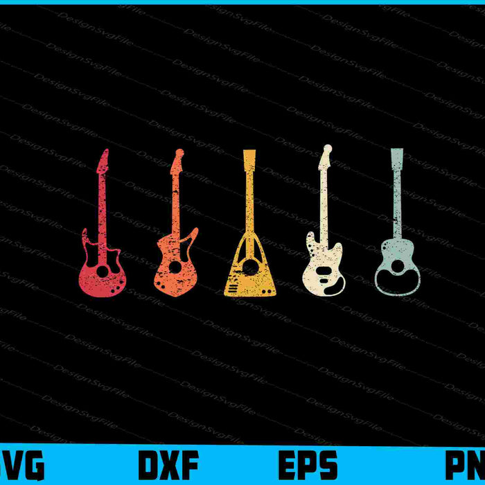 Guitar Pick Gift For Guitarist Retro Vintage SVG