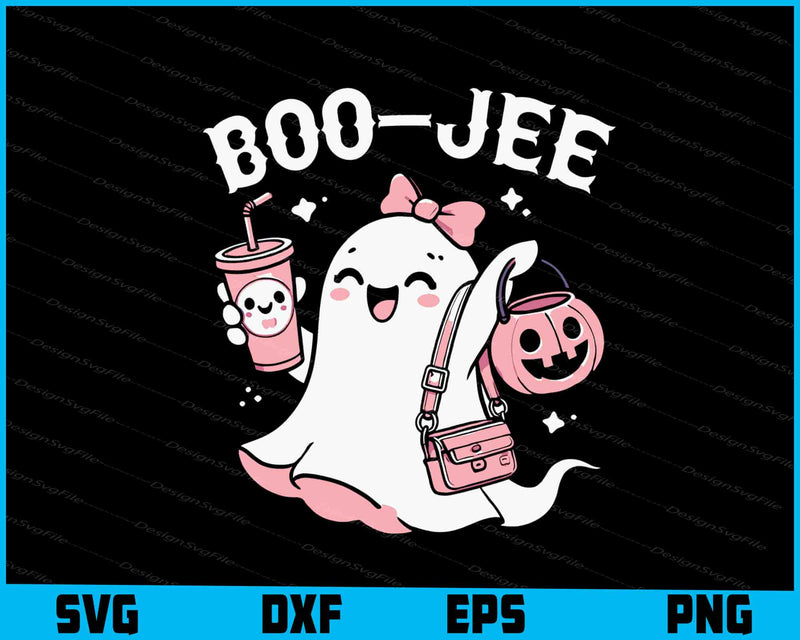 Halloween Boo Jee SVG Boo Ghost PNG Digital Printable File  - Premium Cutting Files in SVG, PNG & EPS Formats - Premium SVG Cutting Files for Crafts