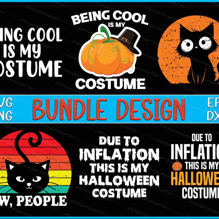 Halloween Bundle SVG, Cat SVG Meow Halloween PNG