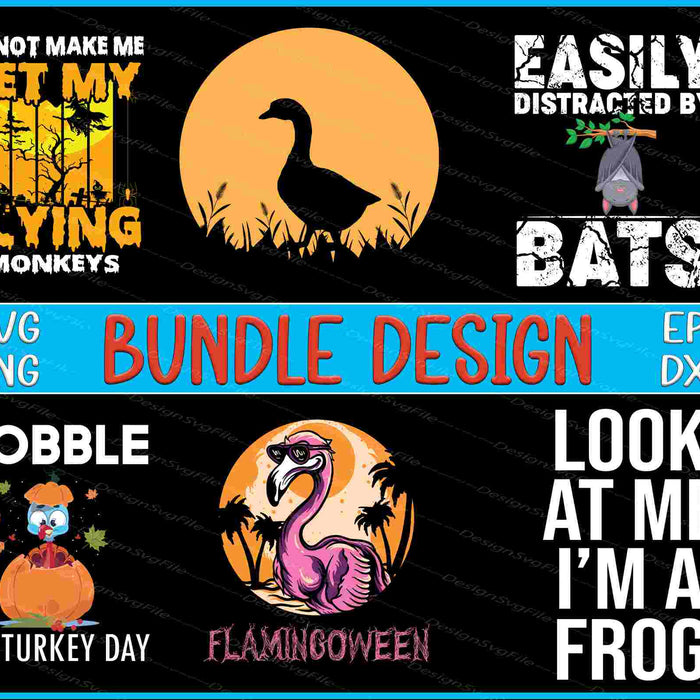 Halloween Bundle SVG, Flamingo PNG