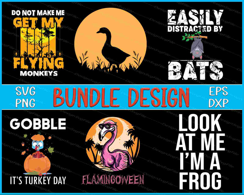 Halloween Bundle SVG, Flamingo PNG