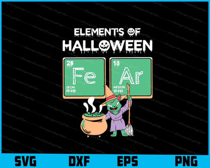 Halloween Chemistry Elements Of-fear SVG PNG Design Printable File  - Premium Cutting Files in SVG, PNG & EPS Formats - Premium SVG Cutting Files for Crafts