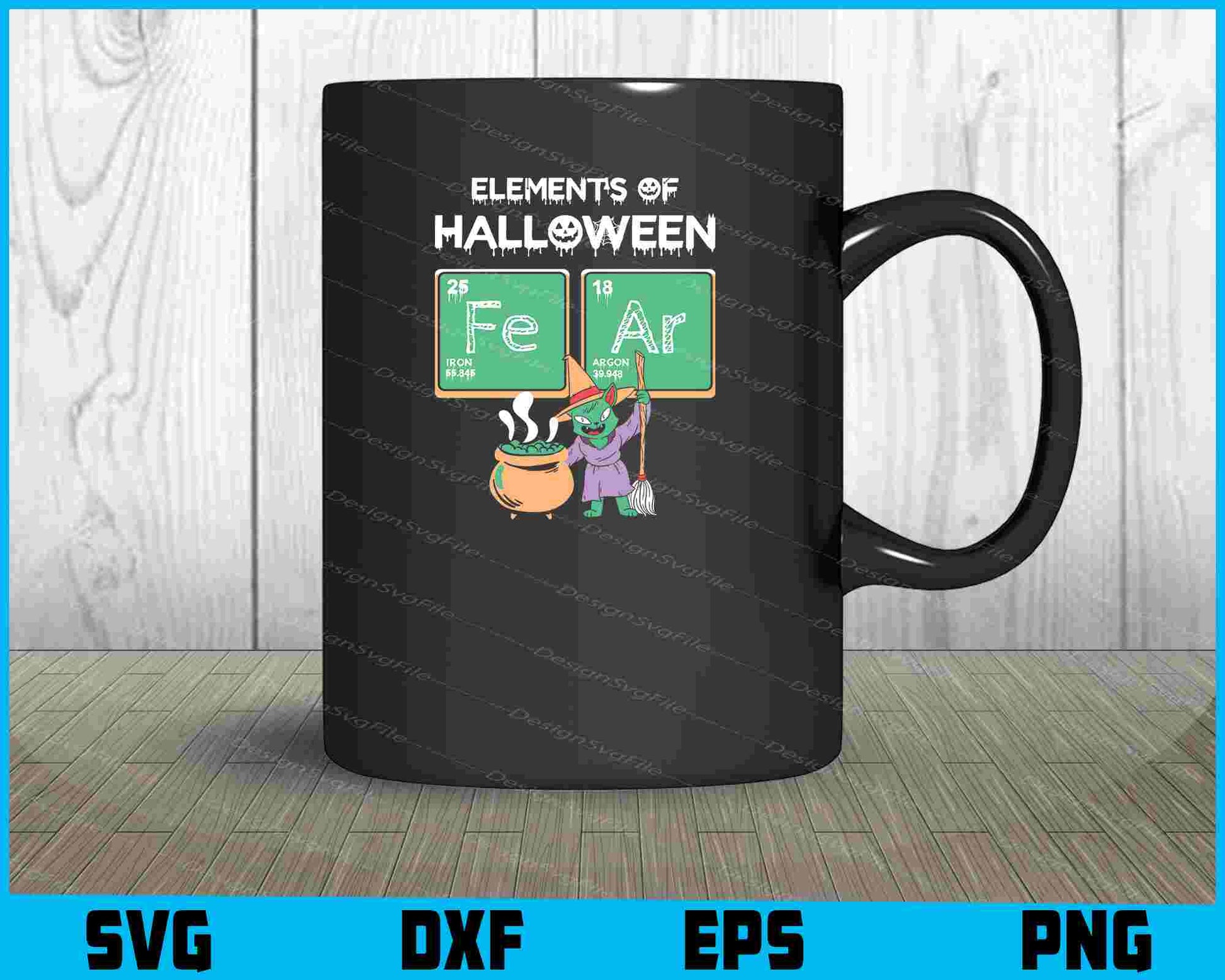 Halloween Chemistry Elements Of-fear SVG PNG Design Printable File  - Premium Cutting Files in SVG, PNG & EPS Formats - Premium SVG Cutting Files for Crafts