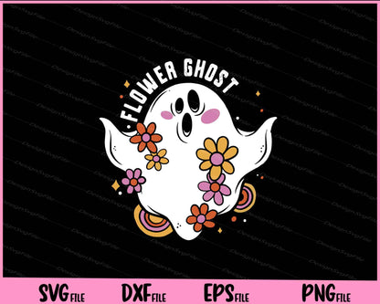 Halloween Flower Ghost Svg Cutting Printable Files  - Premium Cutting Files in SVG, PNG & EPS Formats - Premium SVG Cutting Files for Crafts