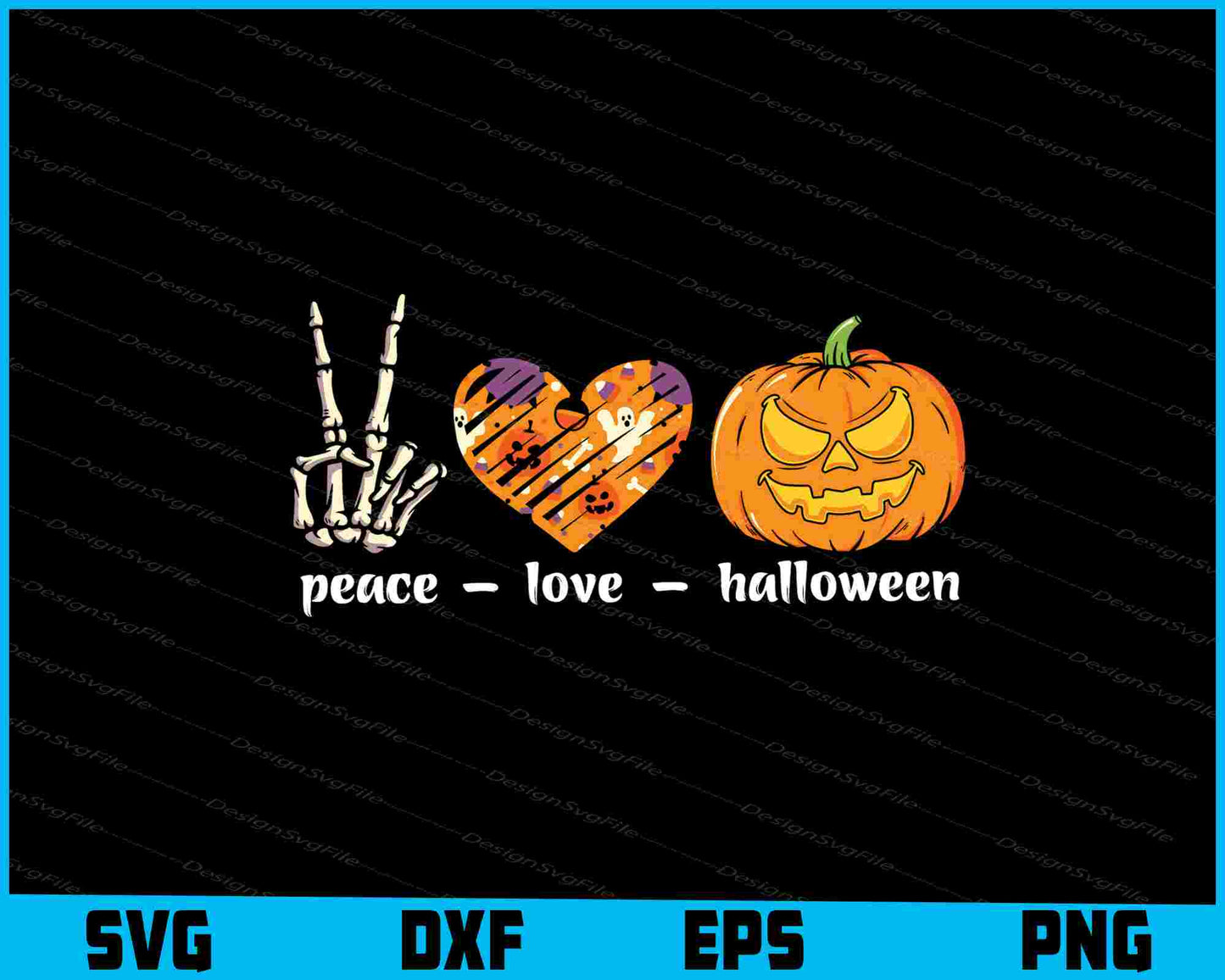 Halloween Peace Love Pumpkin SVG PNG Printable File  - Premium Cutting Files in SVG, PNG & EPS Formats - Premium SVG Cutting Files for Crafts