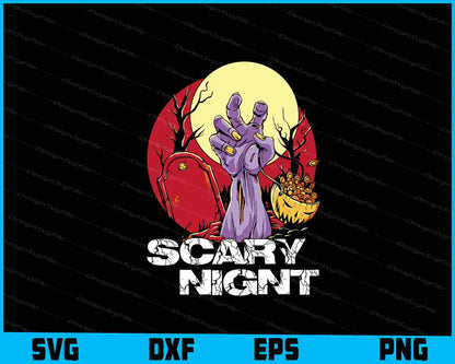 Halloween Scary Night Horror SVG PNG Design Printable File  - Premium Cutting Files in SVG, PNG & EPS Formats - Premium SVG Cutting Files for Crafts