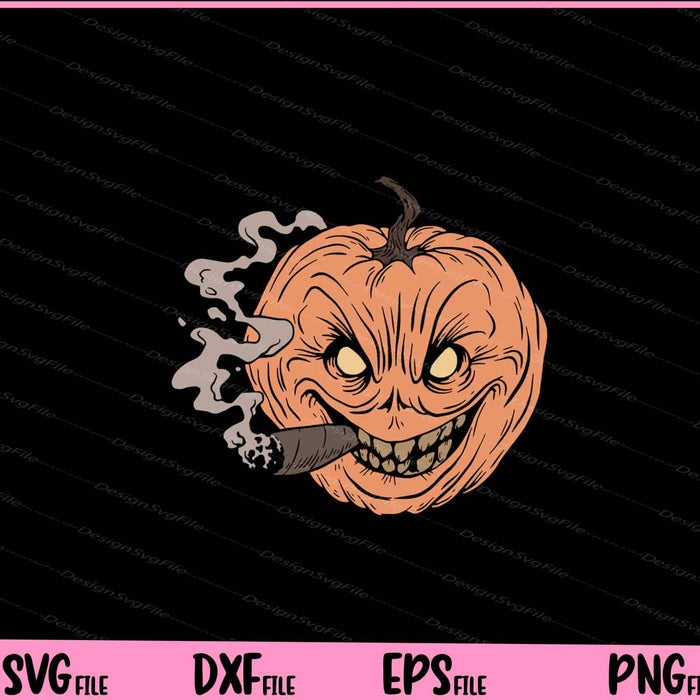Halloween Smoking Pumpkin Svg Cutting Printable Files  - Premium Cutting Files in SVG, PNG & EPS Formats - Premium SVG Cutting Files for Crafts