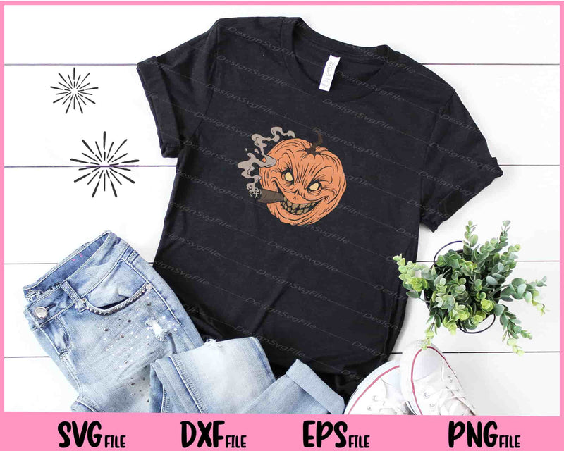 Halloween Smoking Pumpkin Svg Cutting Printable Files  - Premium Cutting Files in SVG, PNG & EPS Formats - Premium SVG Cutting Files for Crafts