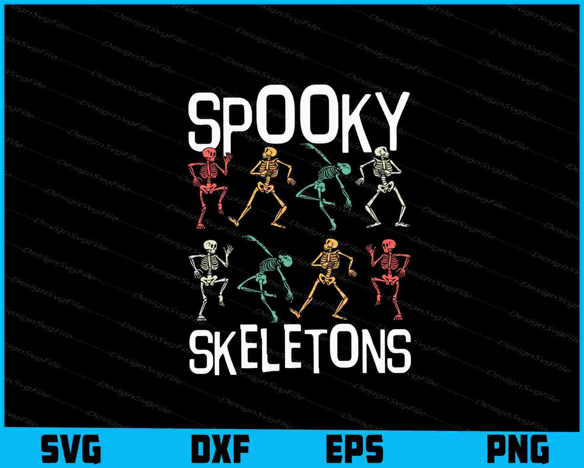 Halloween Spooky Skeletons Dancing SVG PNG DXF Digital Cutting File  - Premium Cutting Files in SVG, PNG & EPS Formats - Premium SVG Cutting Files for Crafts