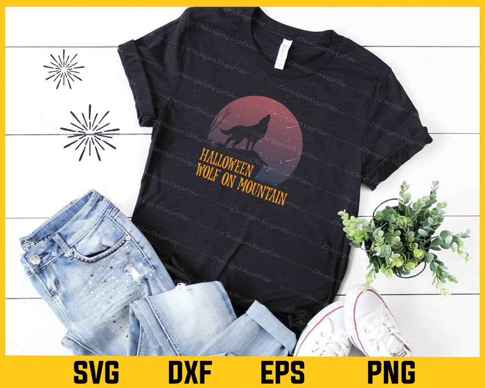 Halloween Wolf Mountain Scary Svg Cutting Printable File  - Premium Cutting Files in SVG, PNG & EPS Formats - Premium SVG Cutting Files for Crafts