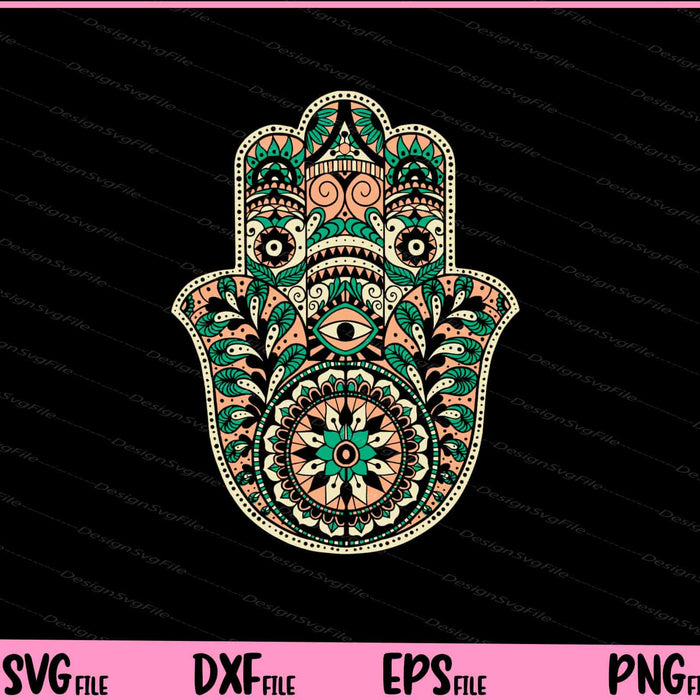 Hand Ornamental HamsaHand Svg Cutting Printable Files  - Premium Cutting Files in SVG, PNG & EPS Formats - Premium SVG Cutting Files for Crafts