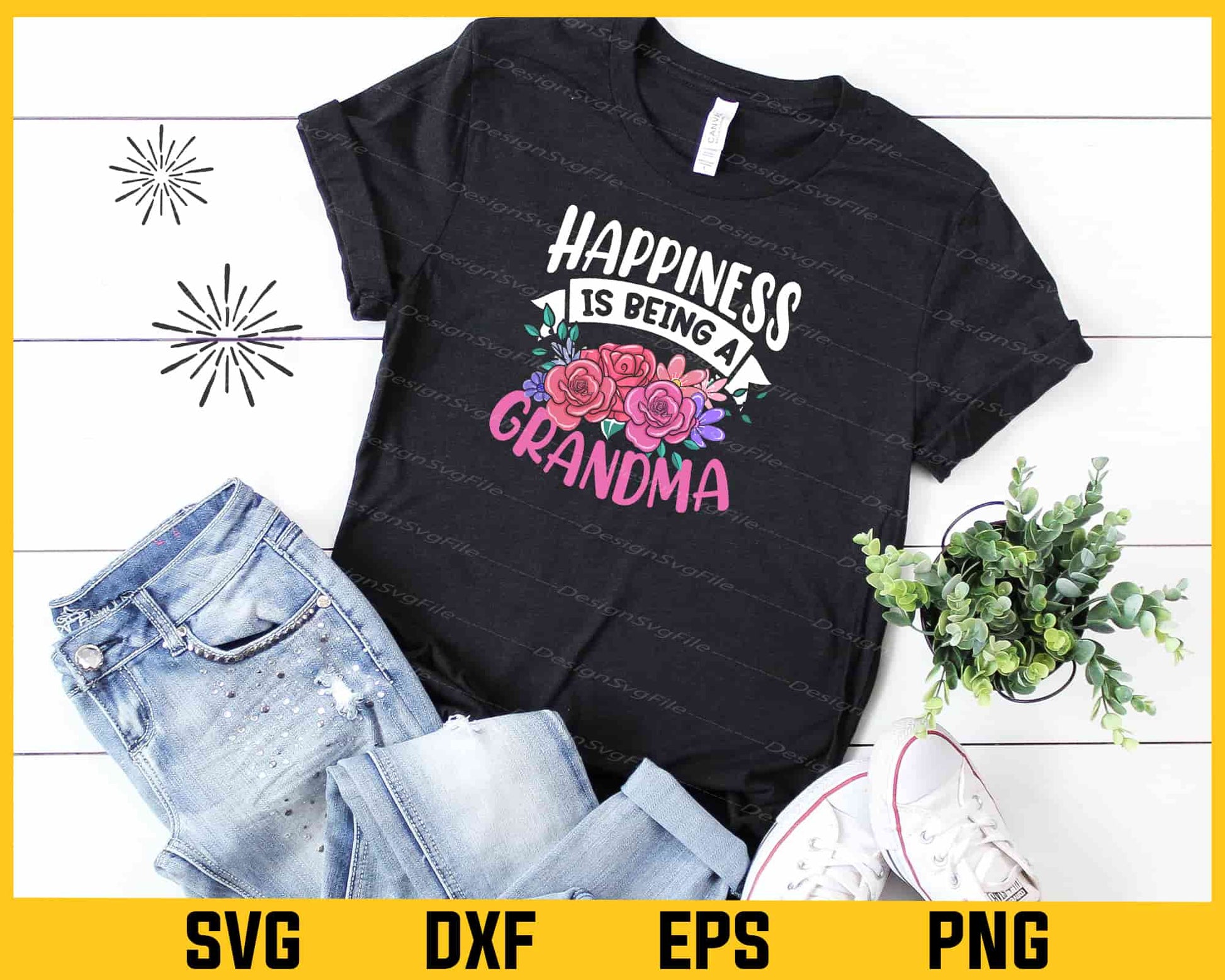 Happiness Is Being A Grandma Mothers Day Svg Cutting Printable File  - Premium Cutting Files in SVG, PNG & EPS Formats - Premium SVG Cutting Files for Crafts