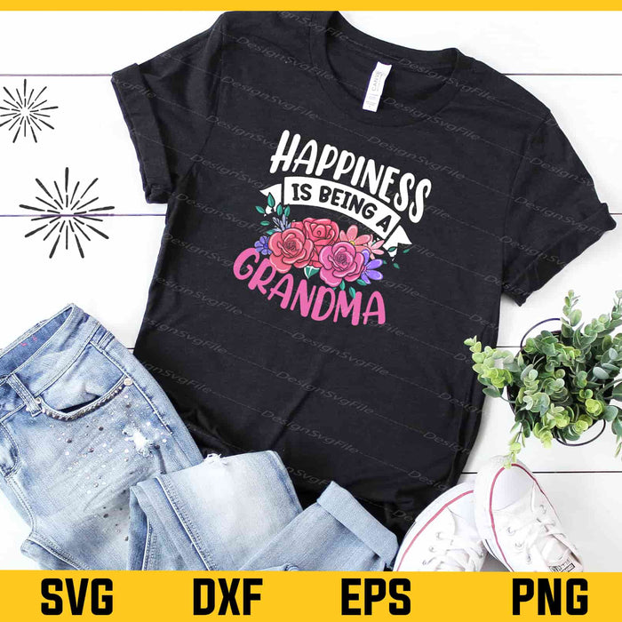 Happiness Is Being A Grandma Mothers Day Svg Cutting Printable File  - Premium Cutting Files in SVG, PNG & EPS Formats - Premium SVG Cutting Files for Crafts