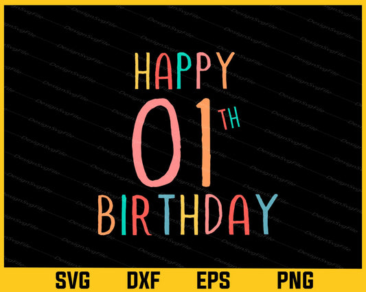 Happy 1th Birthday Svg Cutting Printable File  - Premium Cutting Files in SVG, PNG & EPS Formats - Premium SVG Cutting Files for Crafts