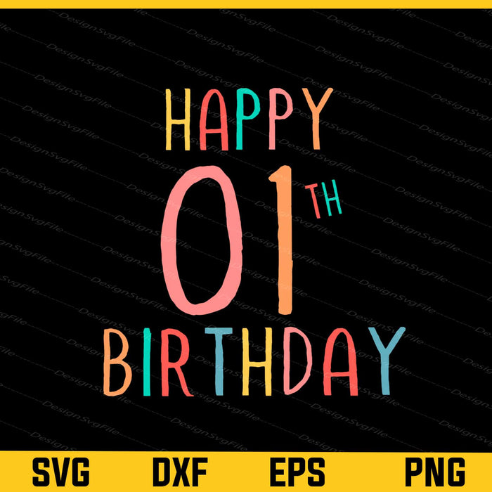 Happy 1th Birthday Svg Cutting Printable File  - Premium Cutting Files in SVG, PNG & EPS Formats - Premium SVG Cutting Files for Crafts