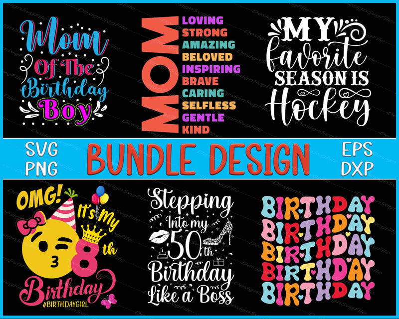 Collection of colorful text designs on a black background with various fonts and colors.