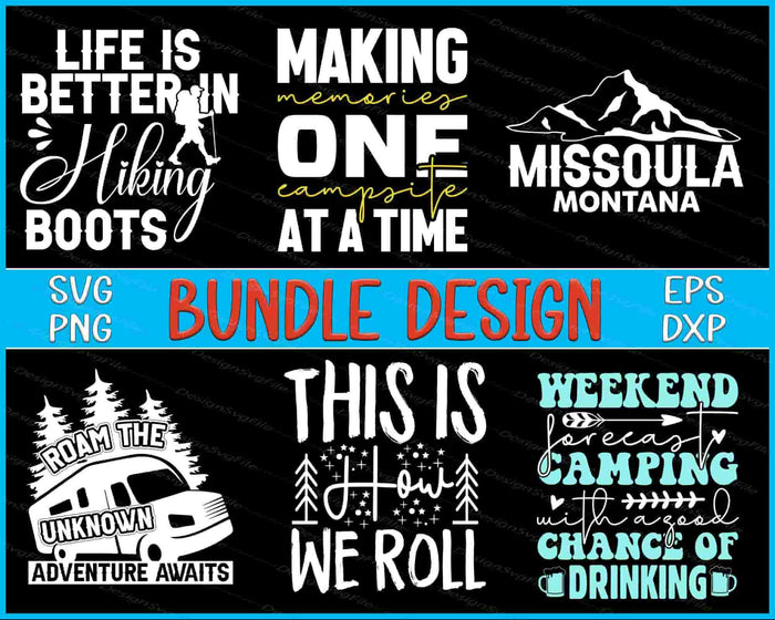 Happy Camping Bundle SVG Adventure PNG