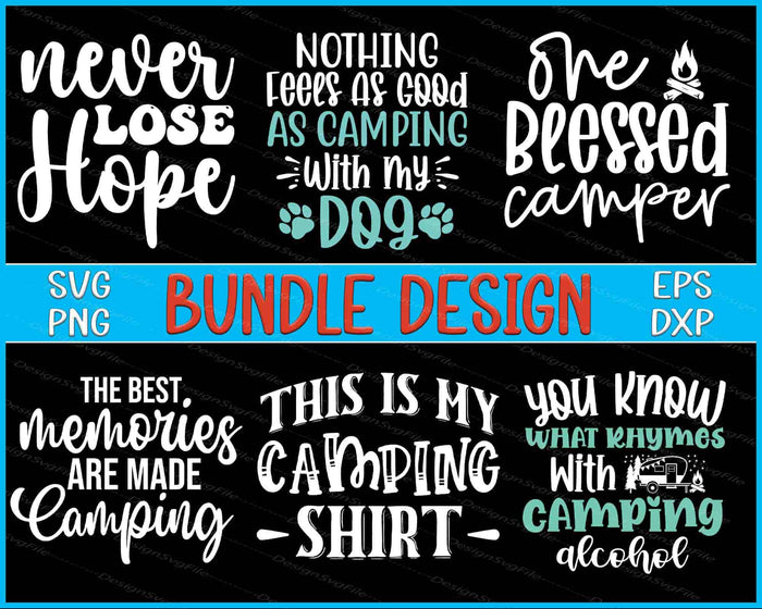 Happy Camping Bundle SVG Camping Dog PNG