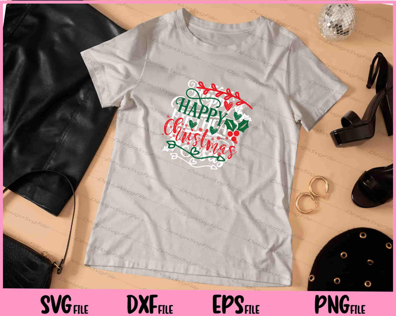 Happy Christmas Svg Cutting Printable Files  - Premium Cutting Files in SVG, PNG & EPS Formats - Premium SVG Cutting Files for Crafts