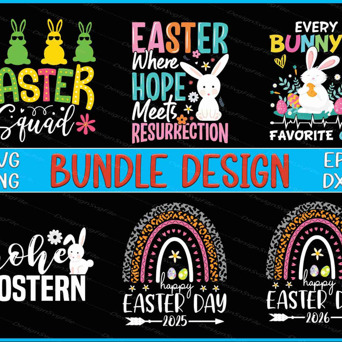 Happy Easter Day 2026 Bundle SVG, Bunny SVG Easter Bunny PNG