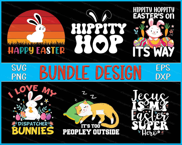 Happy Easter Day Bundle SVG, Jesus SVG Cat PNG