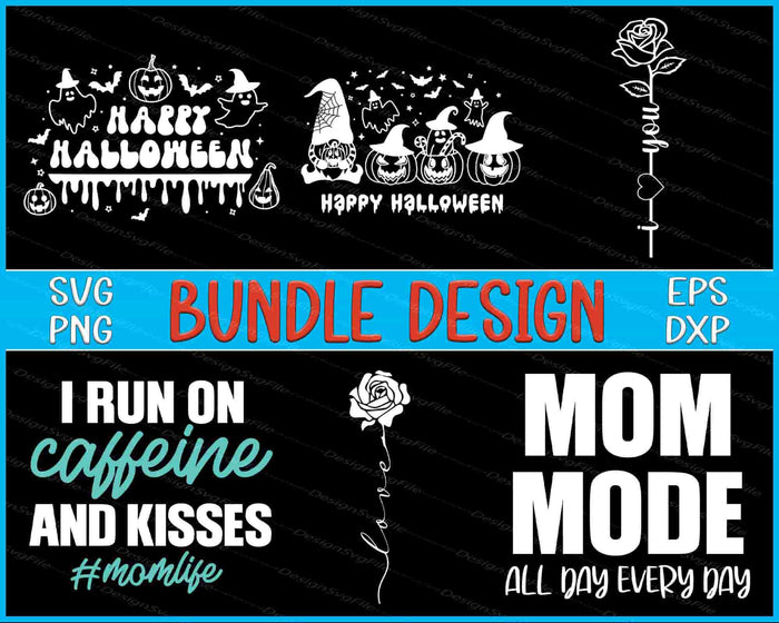 Happy Halloween Bundle SVG Love Flowers PNG