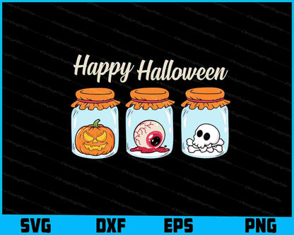 Happy Halloween Pumpkin Skull SVG PNG Printable File  - Premium Cutting Files in SVG, PNG & EPS Formats - Premium SVG Cutting Files for Crafts