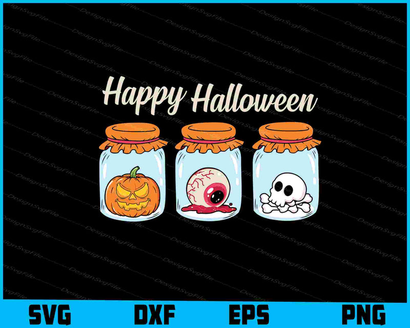 Happy Halloween Pumpkin Skull SVG PNG Printable File  - Premium Cutting Files in SVG, PNG & EPS Formats - Premium SVG Cutting Files for Crafts