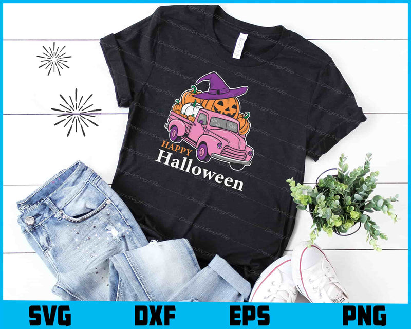 Happy Halloween Pumpkin Truck SVG PNG Sublimation Files  - Premium Cutting Files in SVG, PNG & EPS Formats - Premium SVG Cutting Files for Crafts