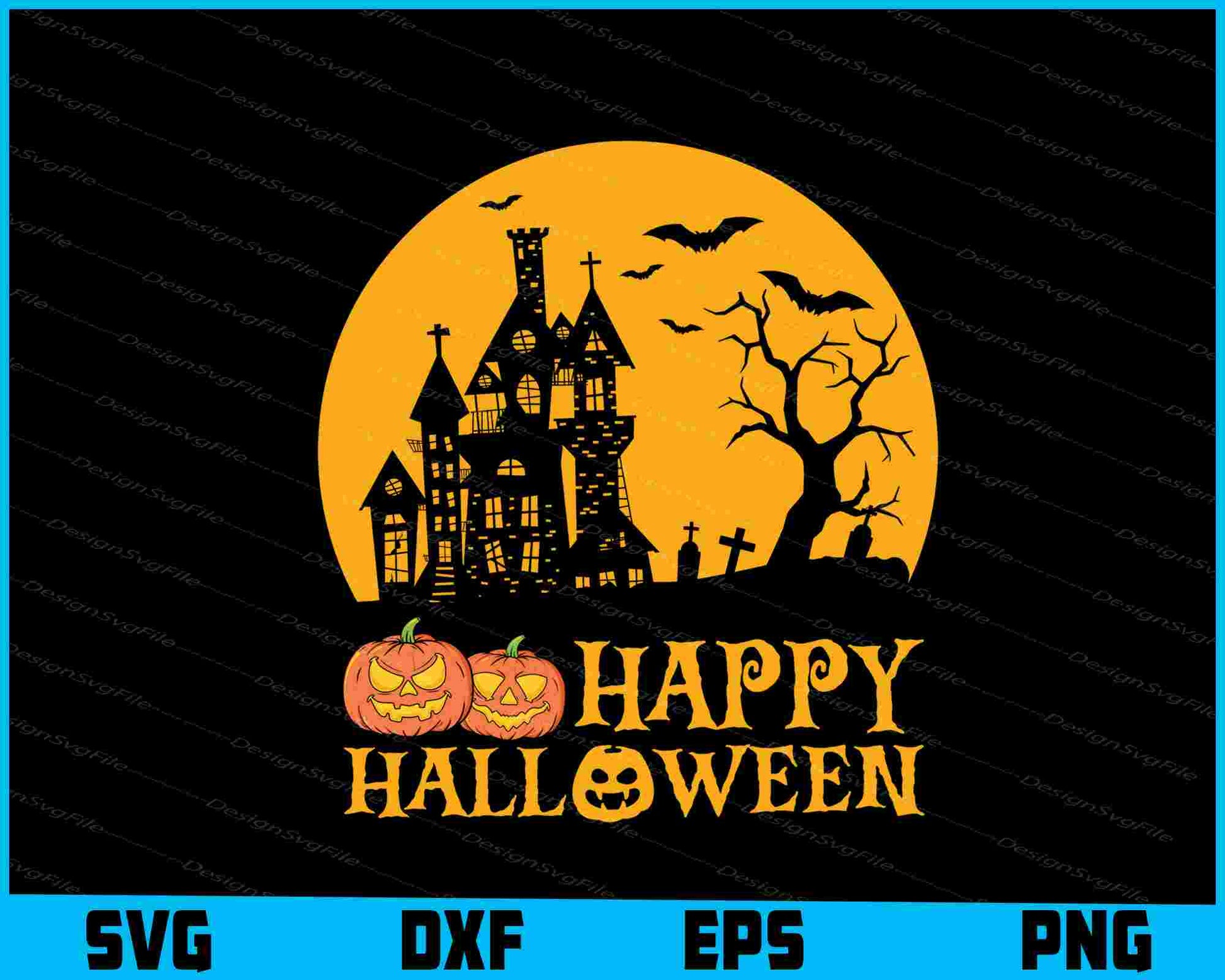 Happy Halloween SVG Pumpkin House PNG Printable File  - Premium Cutting Files in SVG, PNG & EPS Formats - Premium SVG Cutting Files for Crafts