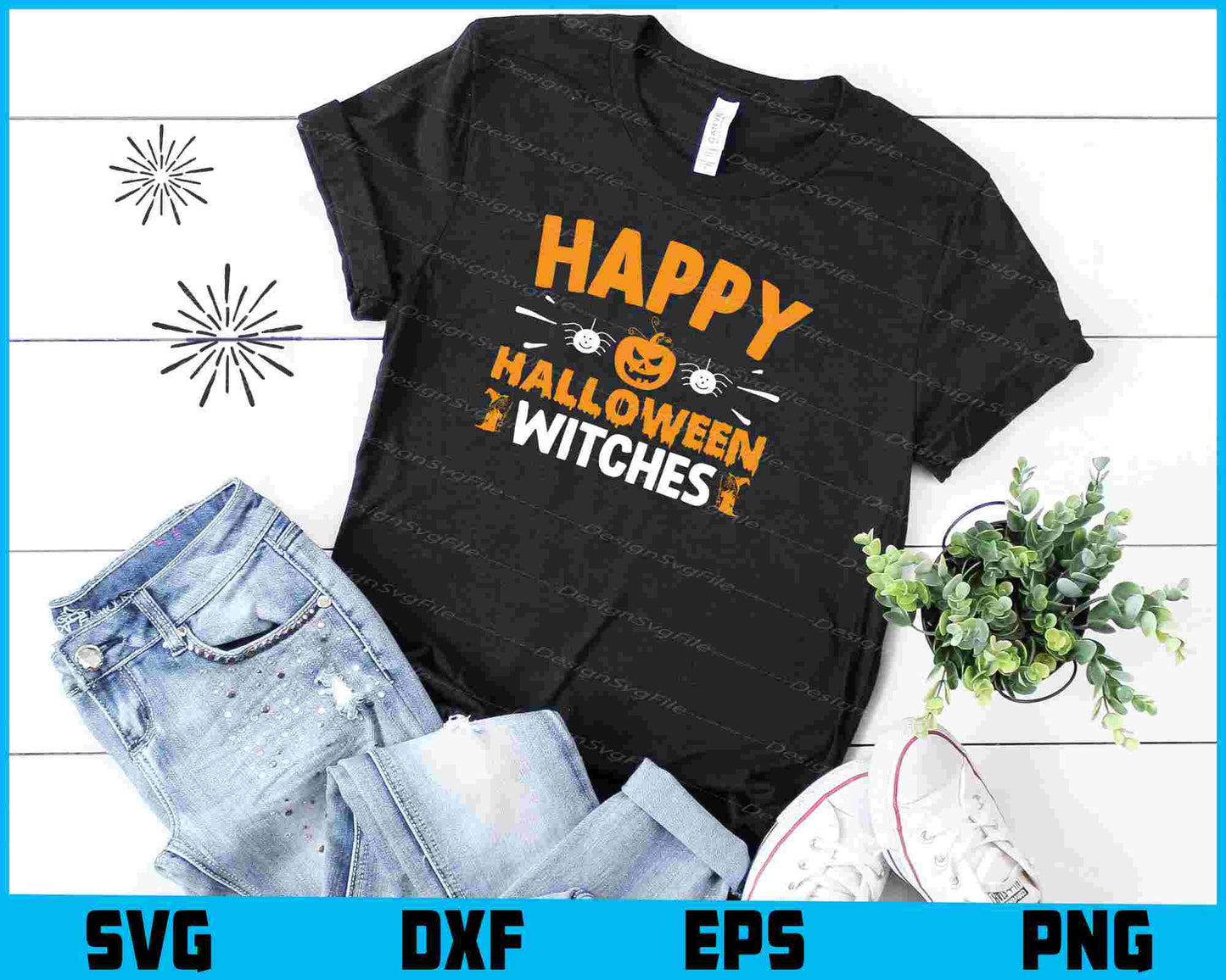 Happy Halloween Witches Svg Png Digital Sublimation Print File  - Premium Cutting Files in SVG, PNG & EPS Formats - Premium SVG Cutting Files for Crafts