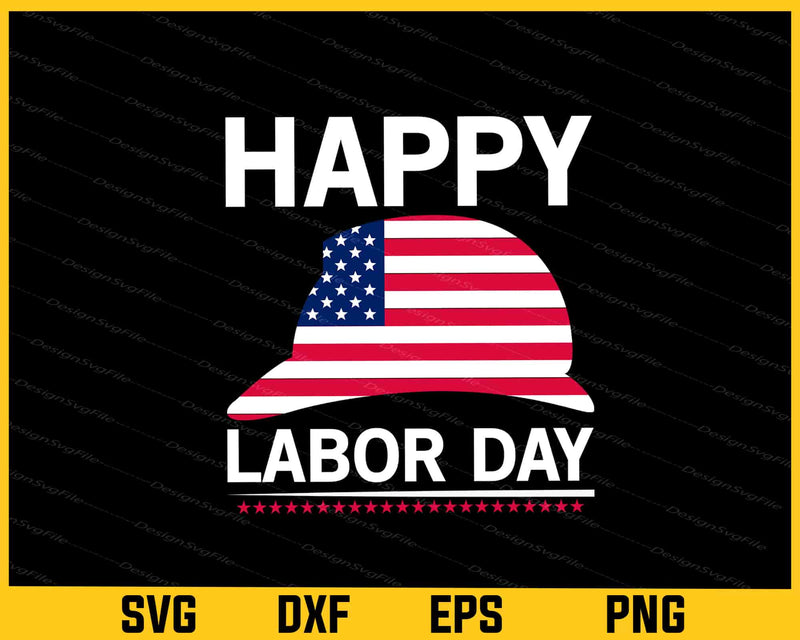 Happy Labor Day American Flag Svg Cutting Printable File