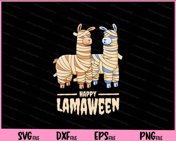 Happy Lamaween llamas Halloween funny svg