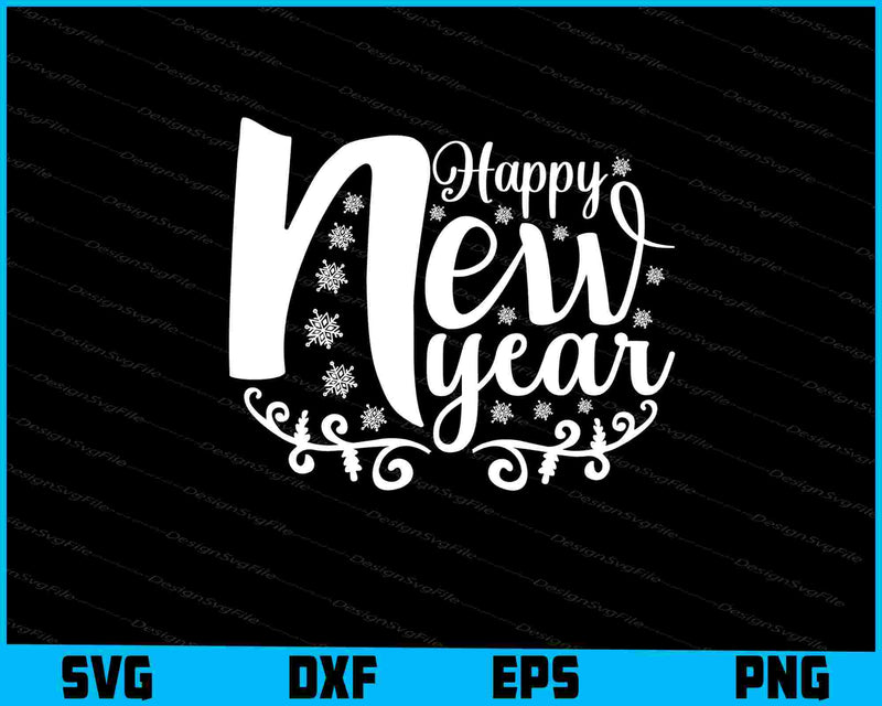 Happy New Year Christmas SVG PNG Design Printable File  - Premium Cutting Files in SVG, PNG & EPS Formats - Premium SVG Cutting Files for Crafts