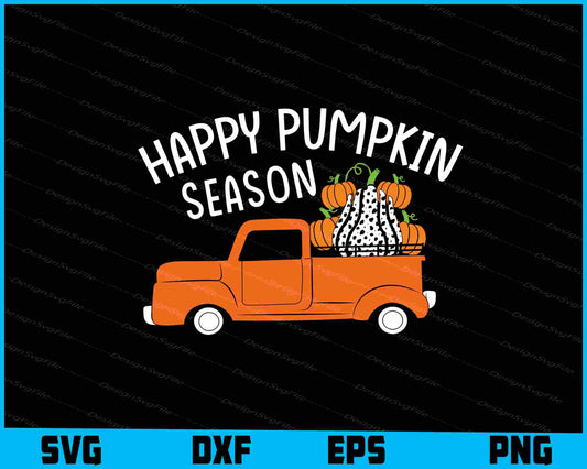 Happy Pumpkin Season SVG PNG Digital Printable File  - Premium Cutting Files in SVG, PNG & EPS Formats - Premium SVG Cutting Files for Crafts