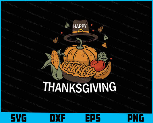 Happy Thanksgiving  Party SVG PNG Design Printable File  - Premium Cutting Files in SVG, PNG & EPS Formats - Premium SVG Cutting Files for Crafts