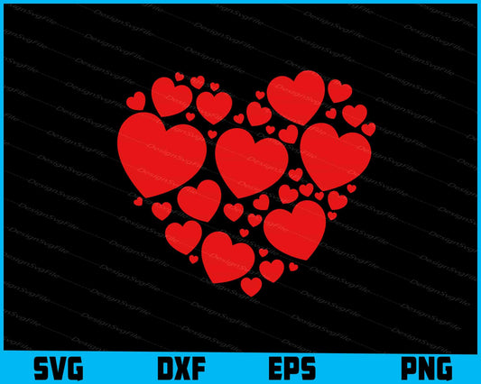 Happy Valentine's Day Hearts SVG