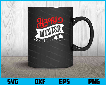 Happy Winter Svg Png Design Cut Files  - Premium Cutting Files in SVG, PNG & EPS Formats - Premium SVG Cutting Files for Crafts