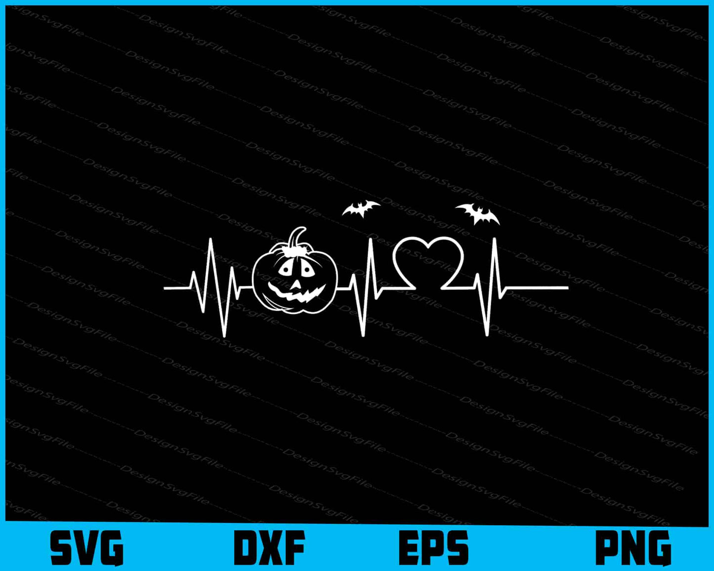 Heartbeat Love Halloween Pumpkin SVG PNG Design Printable File  - Premium Cutting Files in SVG, PNG & EPS Formats - Premium SVG Cutting Files for Crafts