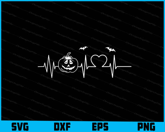 Heartbeat Love Halloween Pumpkin SVG PNG Design Printable File  - Premium Cutting Files in SVG, PNG & EPS Formats - Premium SVG Cutting Files for Crafts