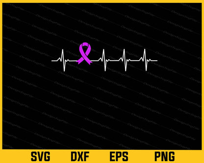 Heartbeat Ribbon Cancer Awareness Svg Cutting Printable File  - Premium Cutting Files in SVG, PNG & EPS Formats - Premium SVG Cutting Files for Crafts