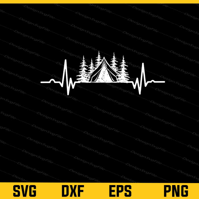 Heartbeat With Camping Svg Cutting Printable File  - Premium Cutting Files in SVG, PNG & EPS Formats - Premium SVG Cutting Files for Crafts