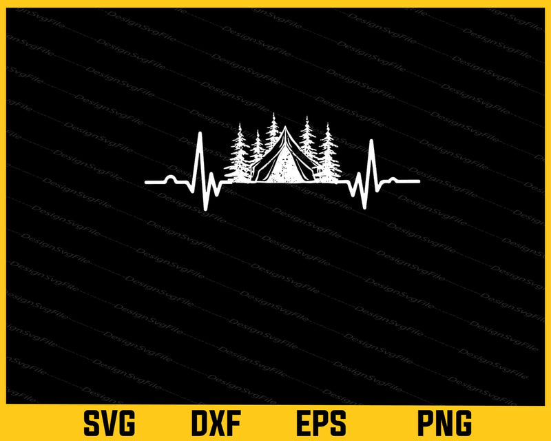 Heartbeat With Camping Svg Cutting Printable File