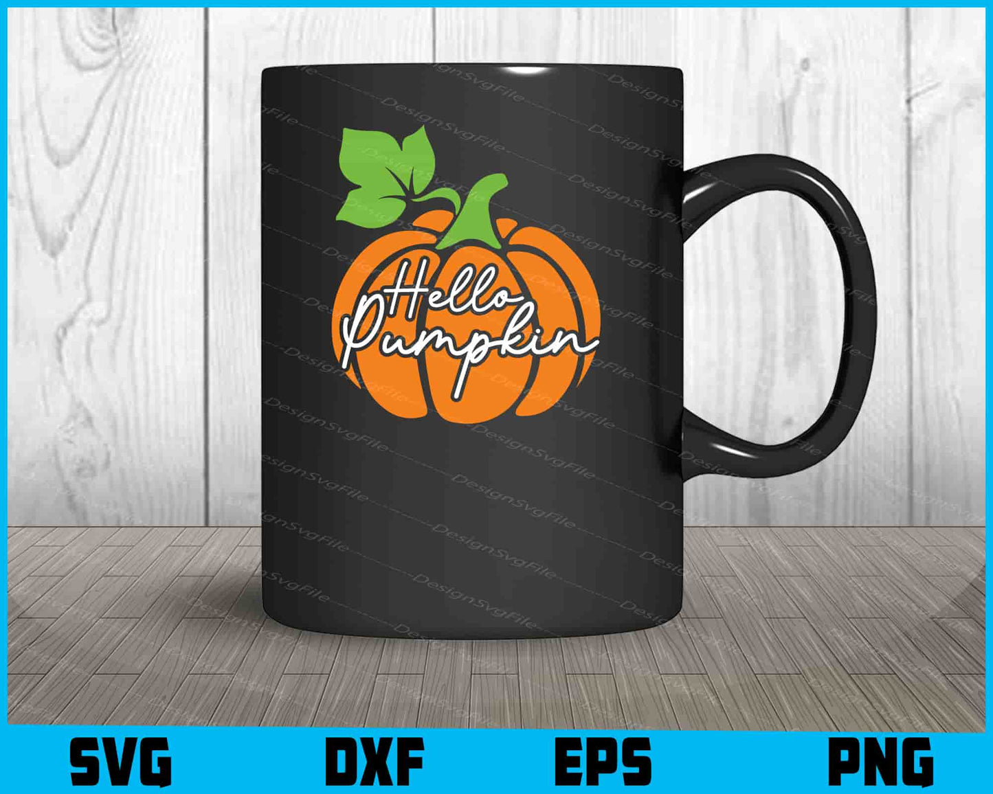 Hello Pumpkin SVG PNG Digital Sublimation Print File  - Premium Cutting Files in SVG, PNG & EPS Formats - Premium SVG Cutting Files for Crafts