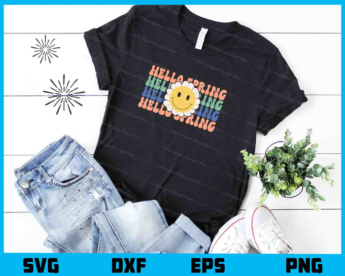Hello Spring Svg Cutting Printable File  - Premium Cutting Files in SVG, PNG & EPS Formats - Premium SVG Cutting Files for Crafts