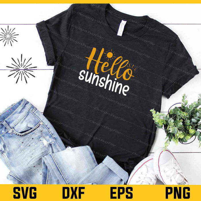 Hello Sunshine Svg Cutting Printable File  - Premium Cutting Files in SVG, PNG & EPS Formats - Premium SVG Cutting Files for Crafts