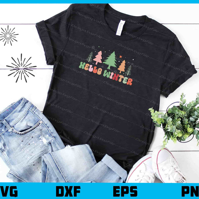 Hello Winter Christmas Svg Cutting Printable File  - Premium Cutting Files in SVG, PNG & EPS Formats - Premium SVG Cutting Files for Crafts